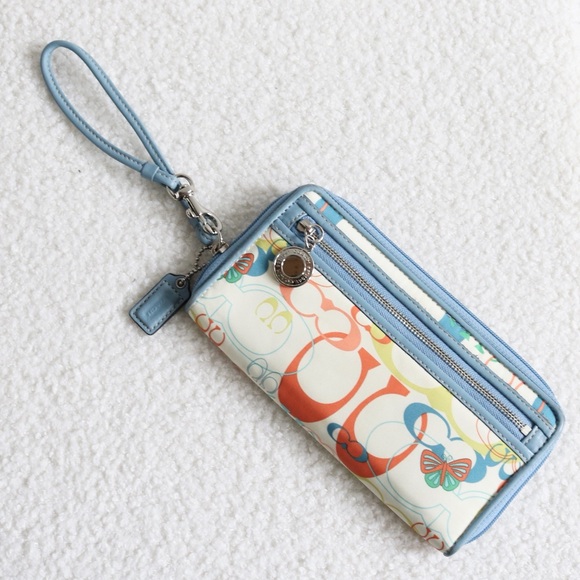 Y2K Coach Logo Optic Butterfly Hobo Bag & Matching Wallet/Wristlet - Picture 10 of 13